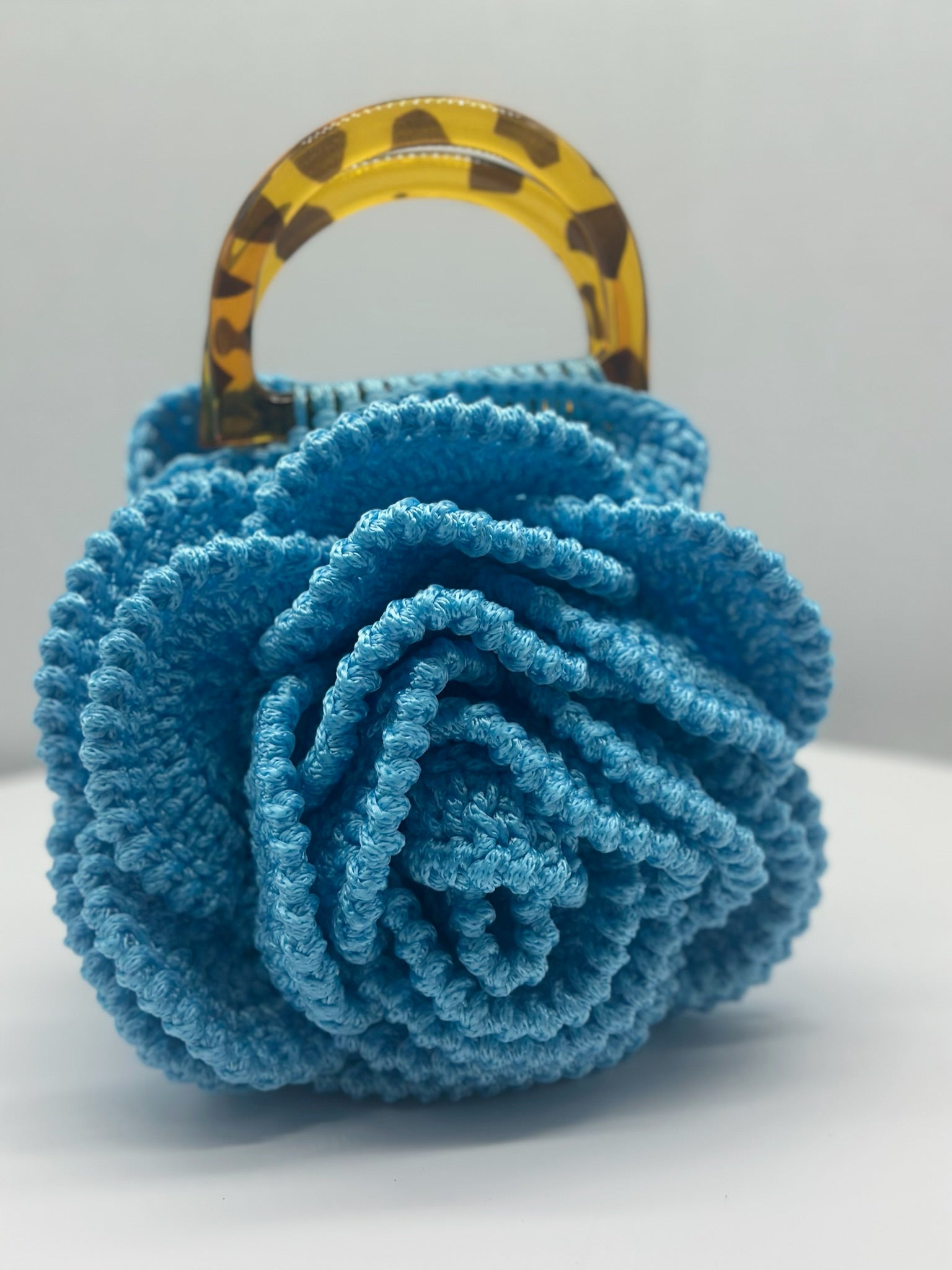 Handmade Rose Crochet Bag Women, Flower Knitted Purse Handbag