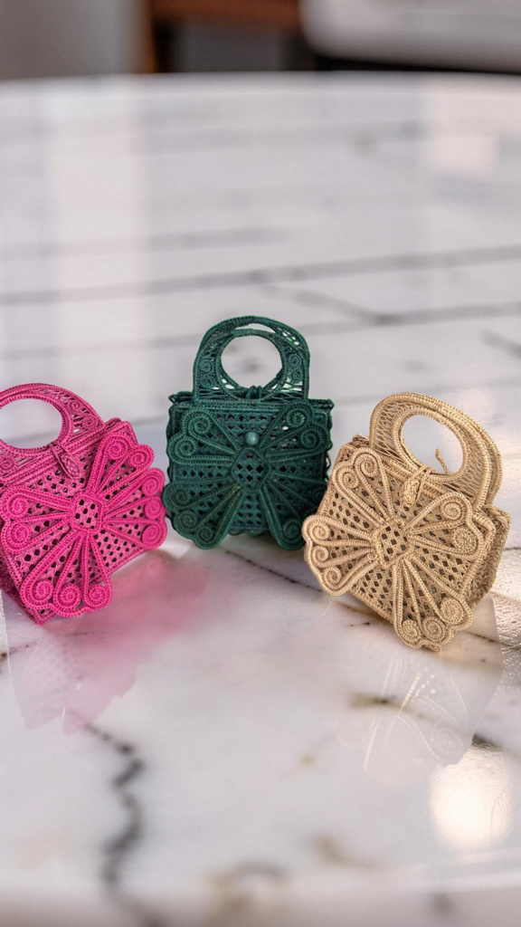 Small Crochet Butterfly Iraca Palm Bags, Eco-friendly Crochet Handbag, Handmade Colombian Raffia Bag, Sustainable Straw Purse
