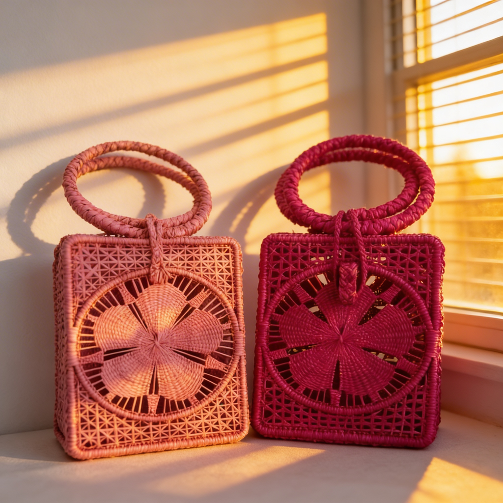Handmade Colombian Iraca Palm Purse, Sustainable Straw Handbags, Eco-friendly Raffia Bags