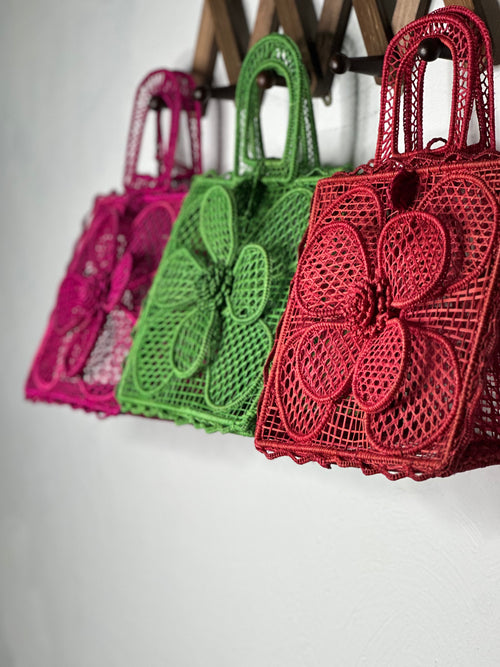Crochet Flower Iraca Palm Bags,  Crochet Tote Bag,   Handmade Bag Colombian Bag, Sustainable Purse