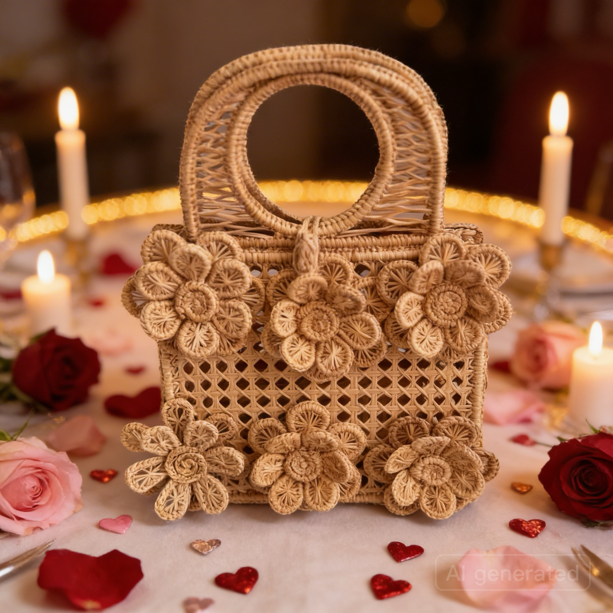 Handmade Straw Small Handbag, Colombian Iraca Palm Purse, Eco Friendly Straw Craft Flower Bag (Copy)