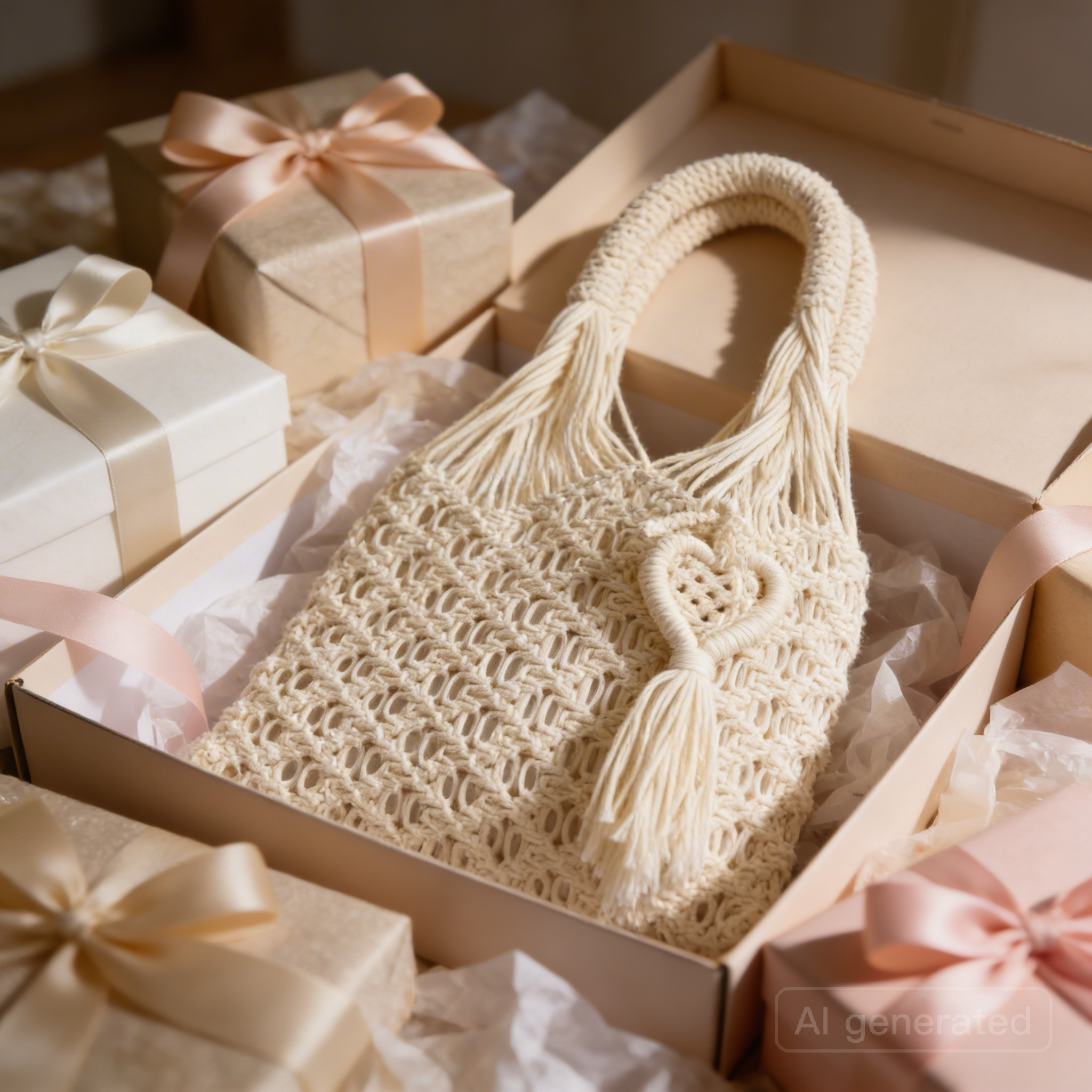 Handmade Macrame Bag, Unique Macrame Tote Bag, Macrame Shoulder  Purse,