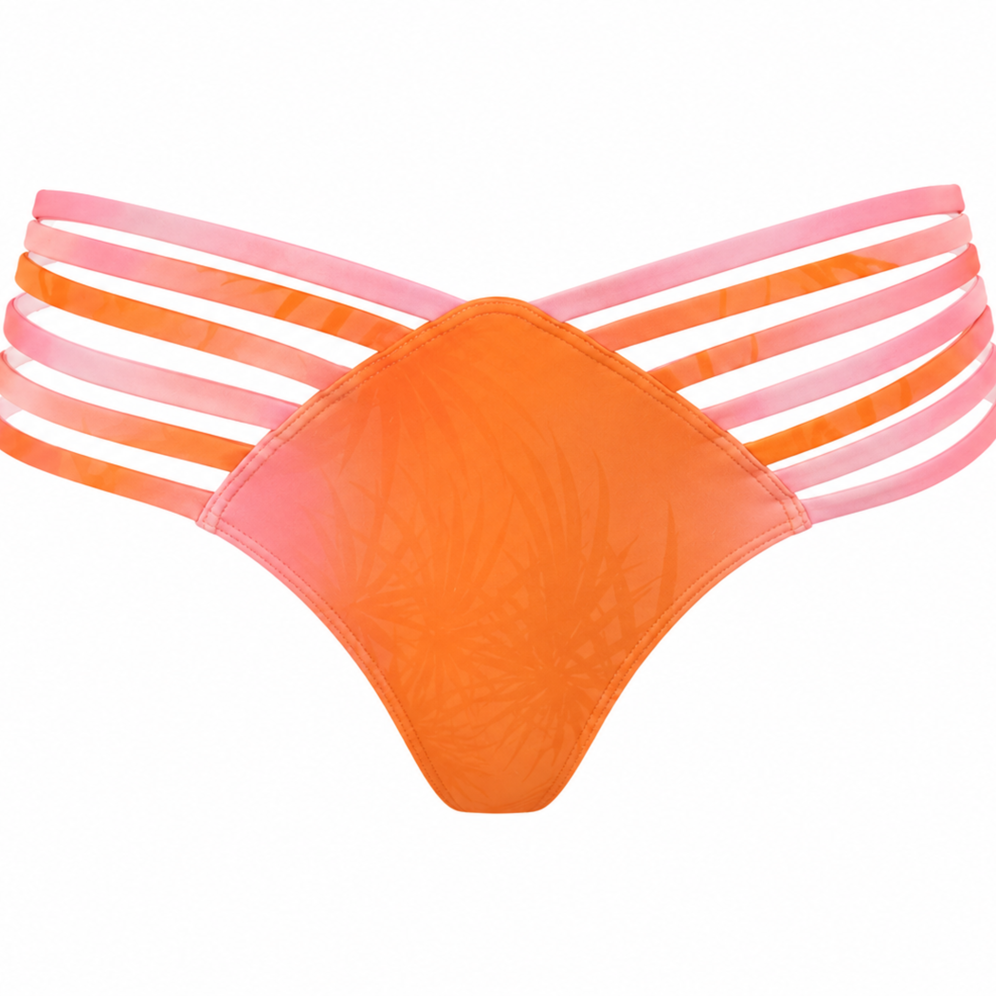Hawaii Sunset Degradé Crisscross Multi-Strap Cheeky Bikini Bottom