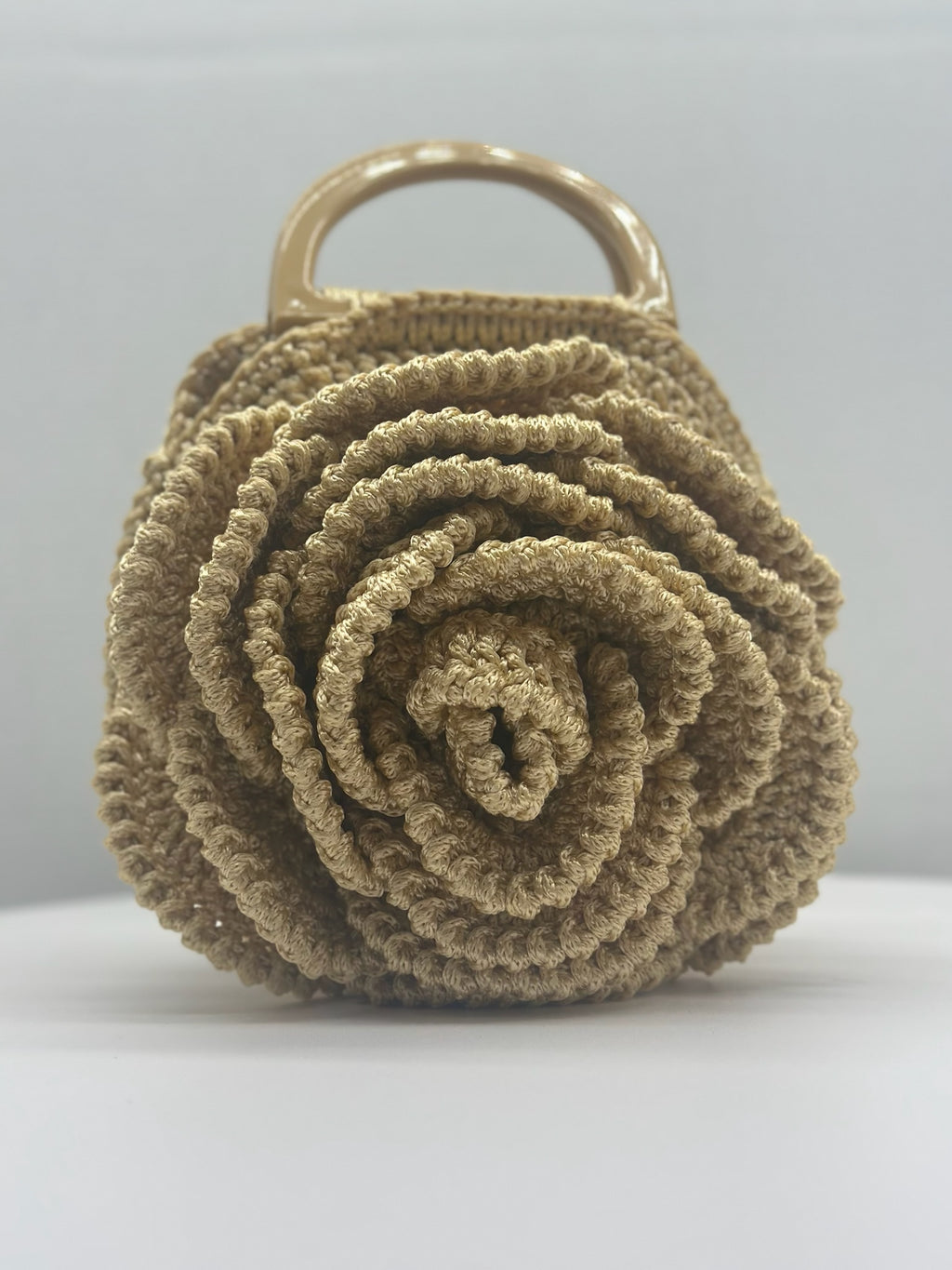 Handmade Rose Crochet Bag Women, Flower Knitted Purse Handbag