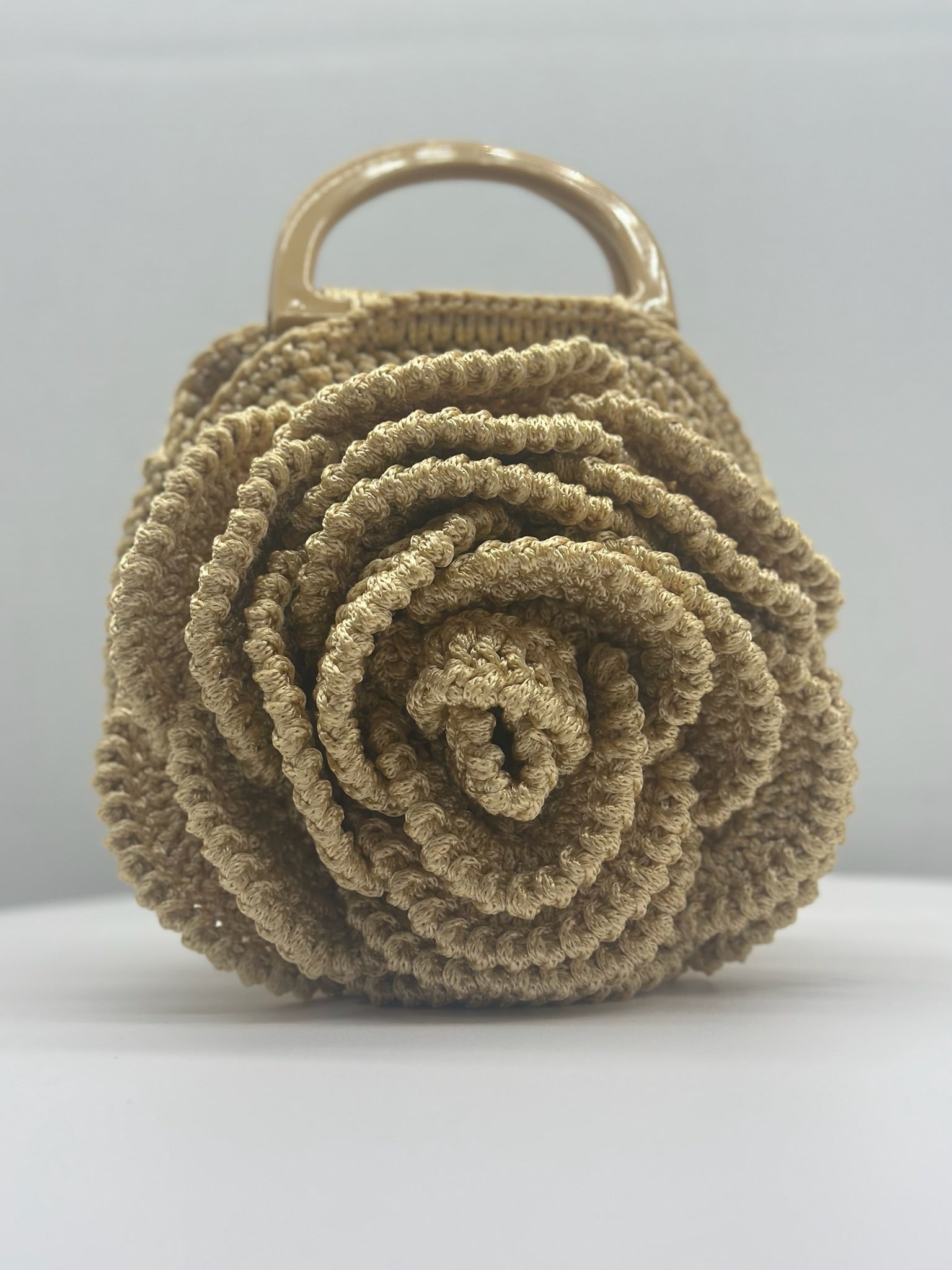 Handmade Rose Crochet Bag Women, Flower Knitted Purse Handbag