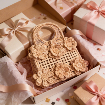 Handmade Straw Small Handbag, Colombian Iraca Palm Purse, Eco Friendly Straw Craft Flower Bag (Copy)