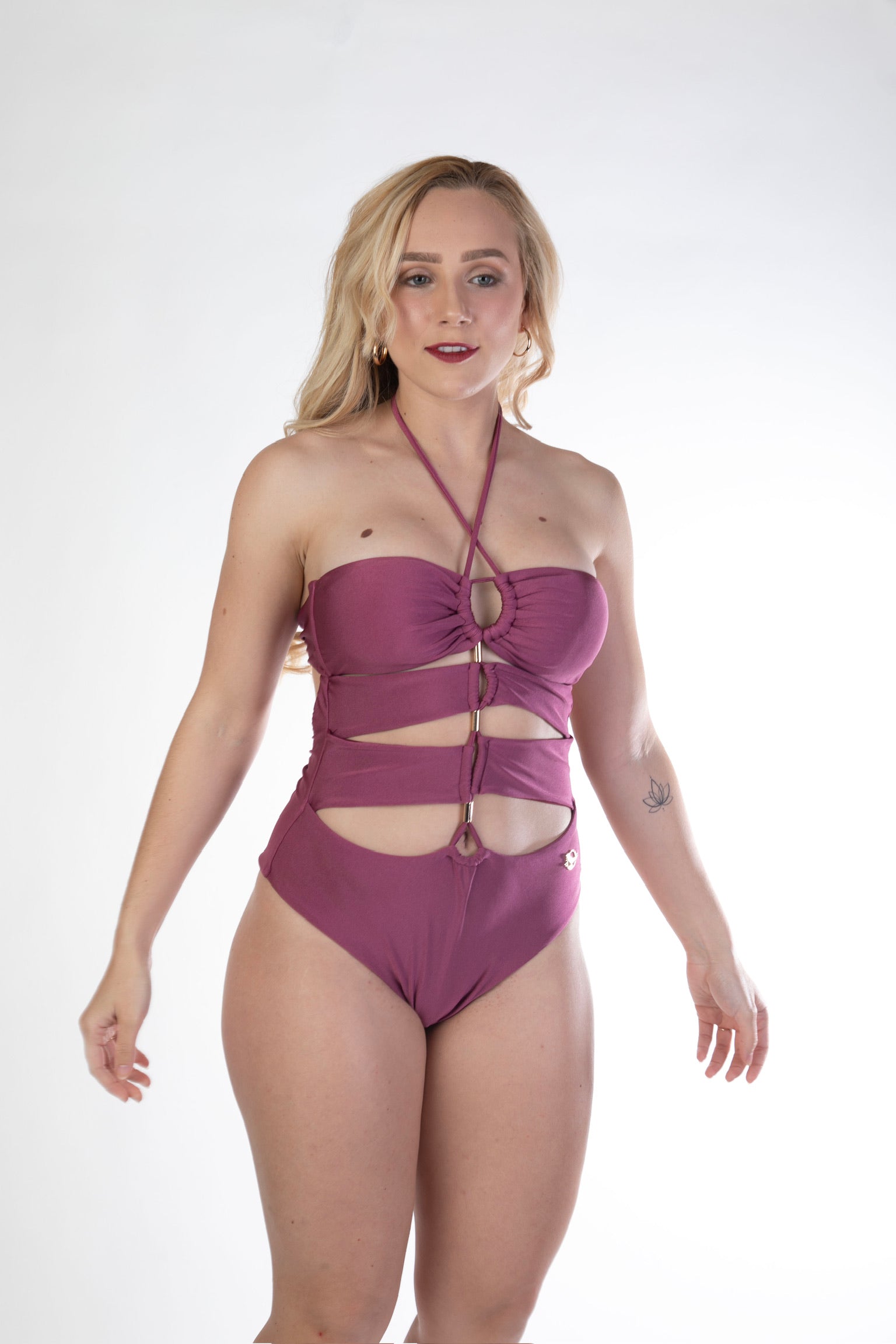 Burgundy One Piece  Sexy  Swimsuits, One Piece Bathing Suit, Trendy Cut Out Swimwear