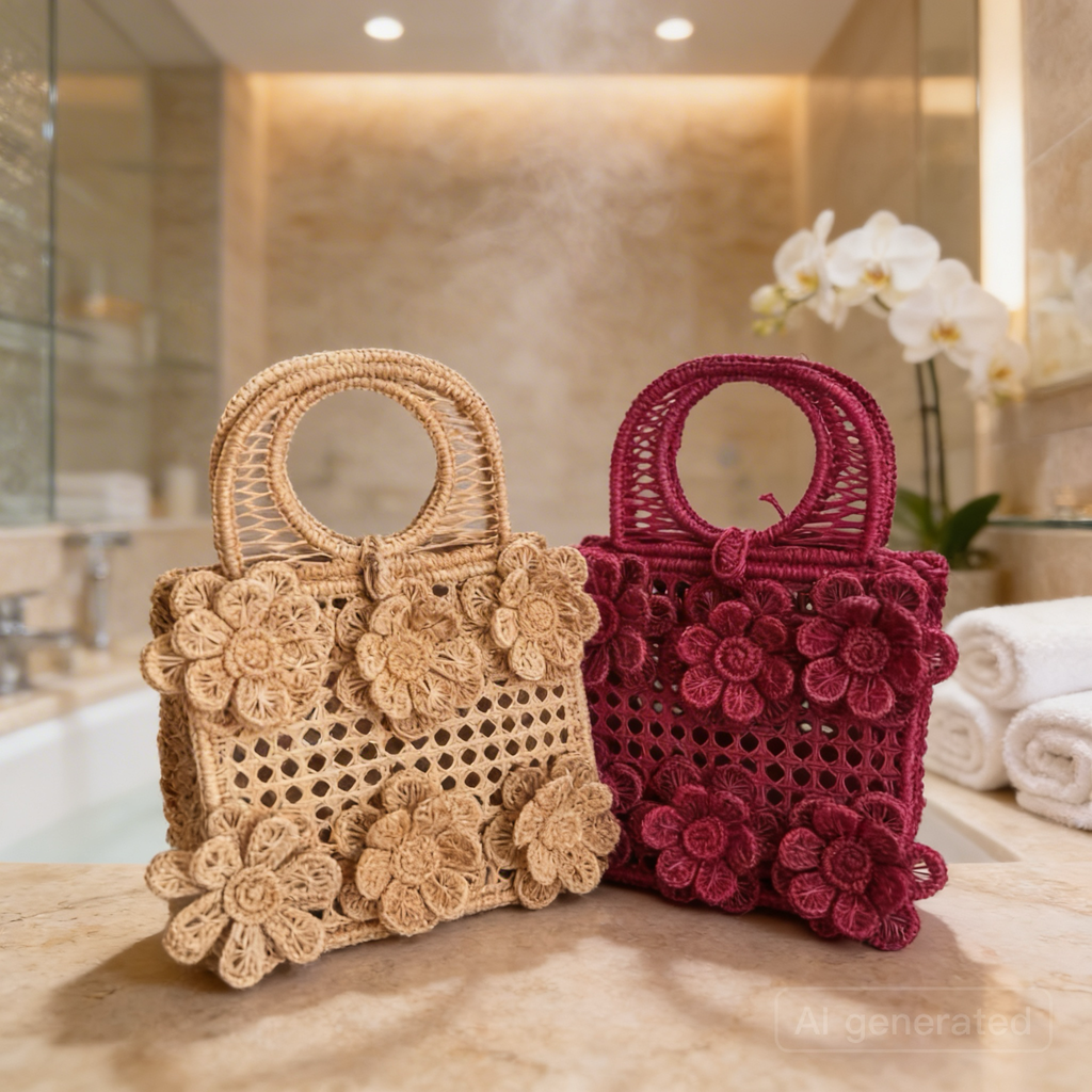 Handmade Straw Small Handbag, Colombian Iraca Palm Purse, Eco Friendly Straw Craft Flower Bag (Copy)