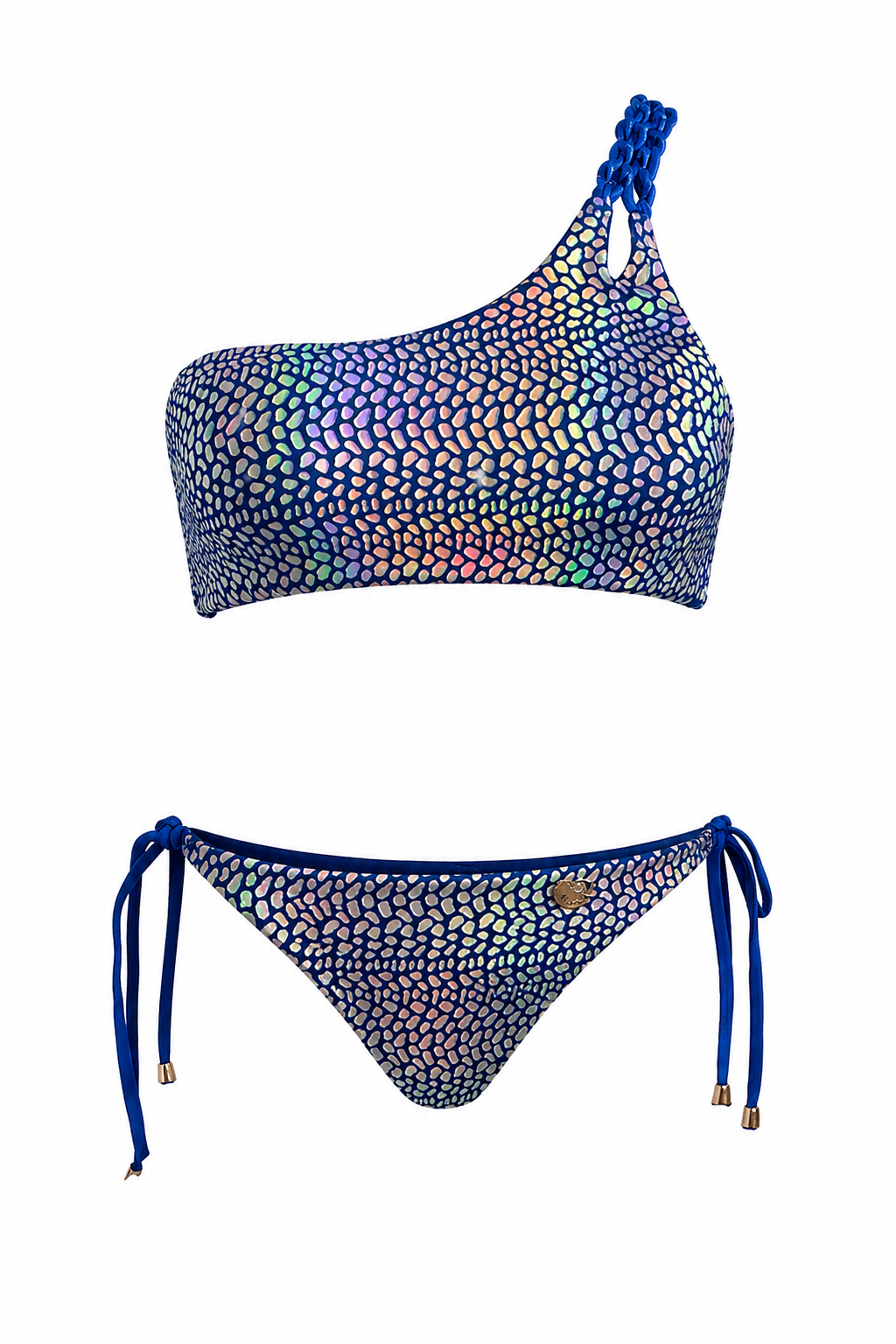 One Shoulder Sparkly Bikini Set Women, Blue Glitter Sequin Swimsuit, Brazilian Bottom Bikini, Bachelorette Beach Party Swimwear,