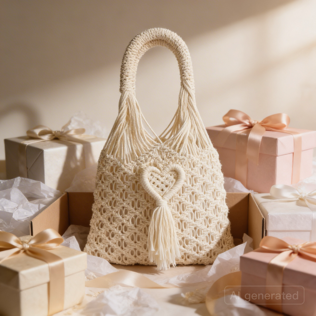 Handmade Macrame Bag, Unique Macrame Tote Bag, Macrame Shoulder  Purse,