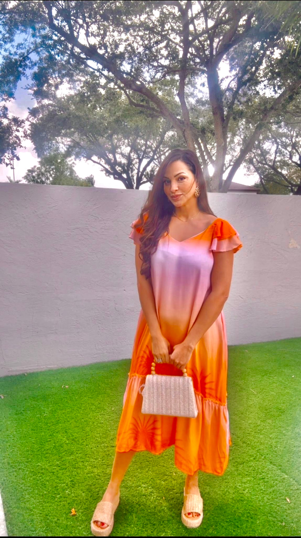 Tie Dye Maxi Dress with Pockets for Women, Ombre Boho Casual Summer Dress, Flowy Beach Vacation Dress, Gift for Her, Plus Size Available