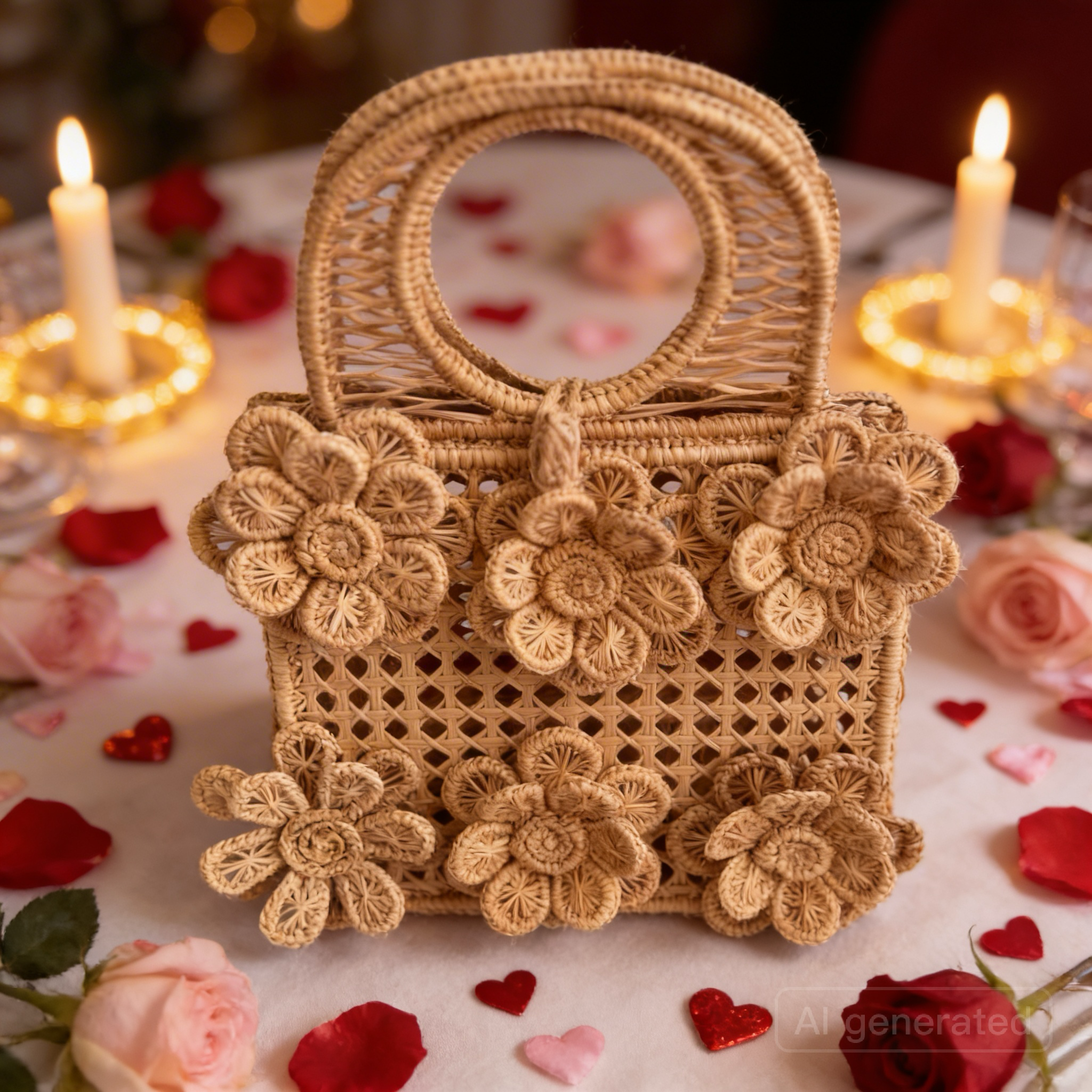 Handmade Straw Small Handbag, Colombian Iraca Palm Purse, Eco Friendly Straw Craft Flower Bag (Copy)