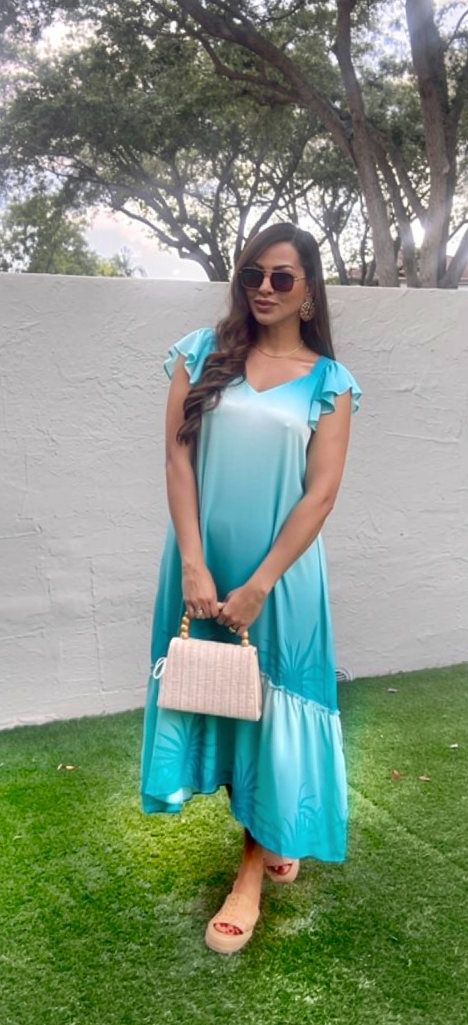 Tie Dye Maxi Dress with Pockets for Women, Ombre Boho Casual Summer Dress, Flowy Beach Vacation Dress, Gift for Her, Plus Size Available