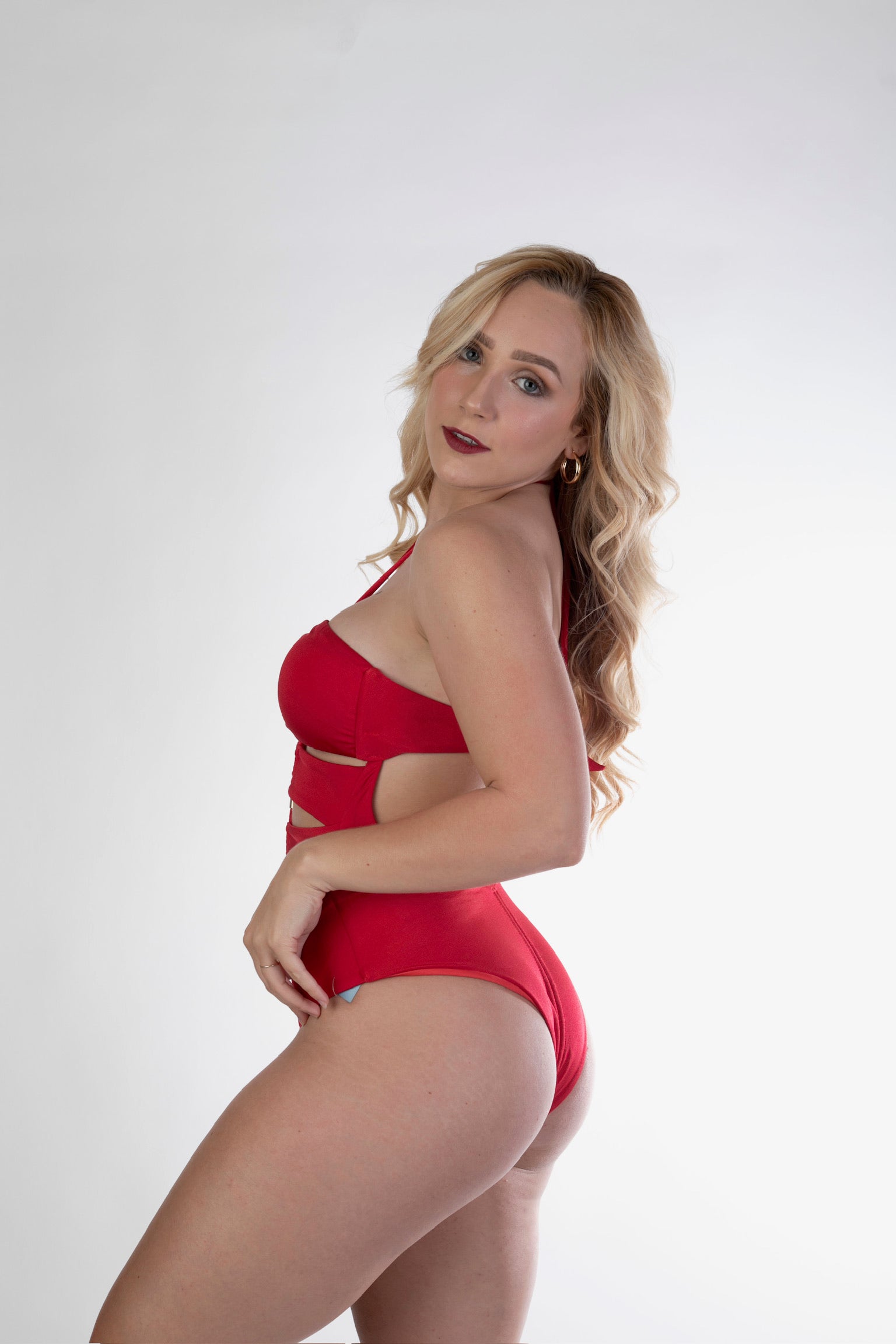 Red One Piece Sexy Swimsuits, One Piece Luxury Bathing Suit, Resort Beachwear