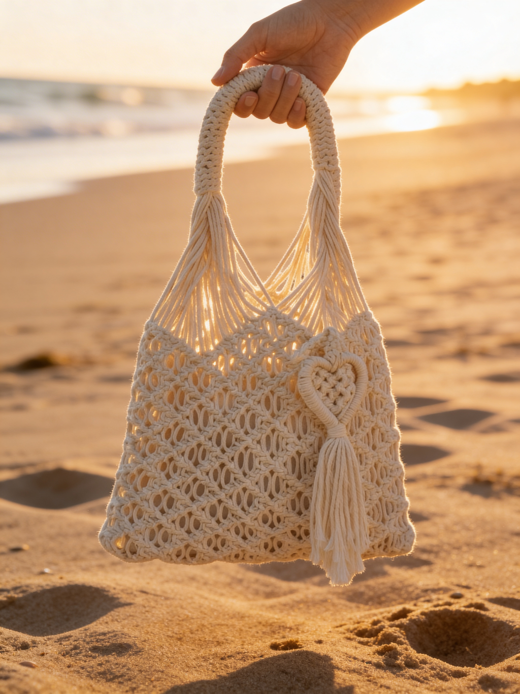 Handmade Macrame Bag, Unique Macrame Tote Bag, Macrame Shoulder  Purse,