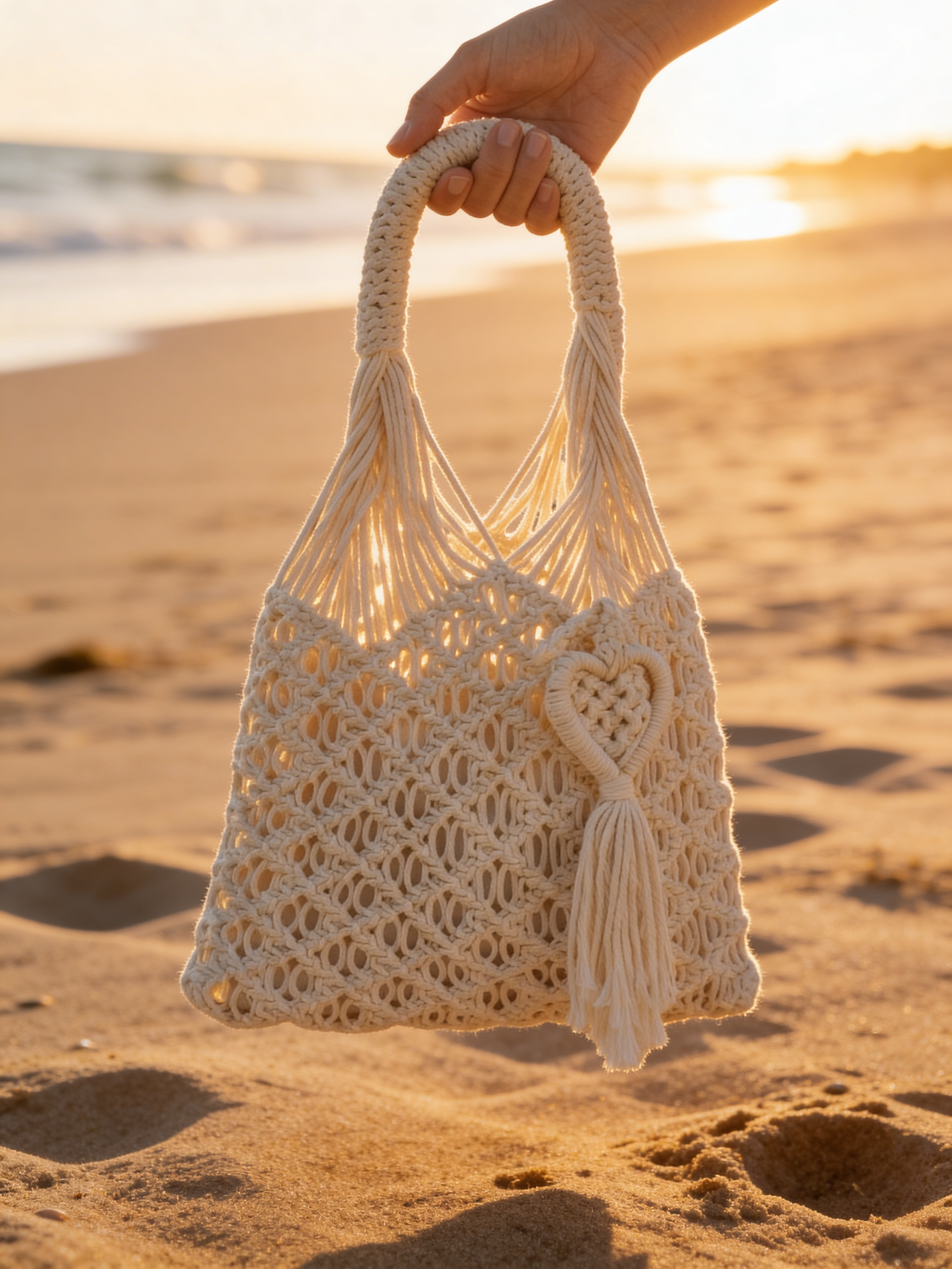 Handmade Macrame Bag, Unique Macrame Tote Bag, Macrame Shoulder  Purse,