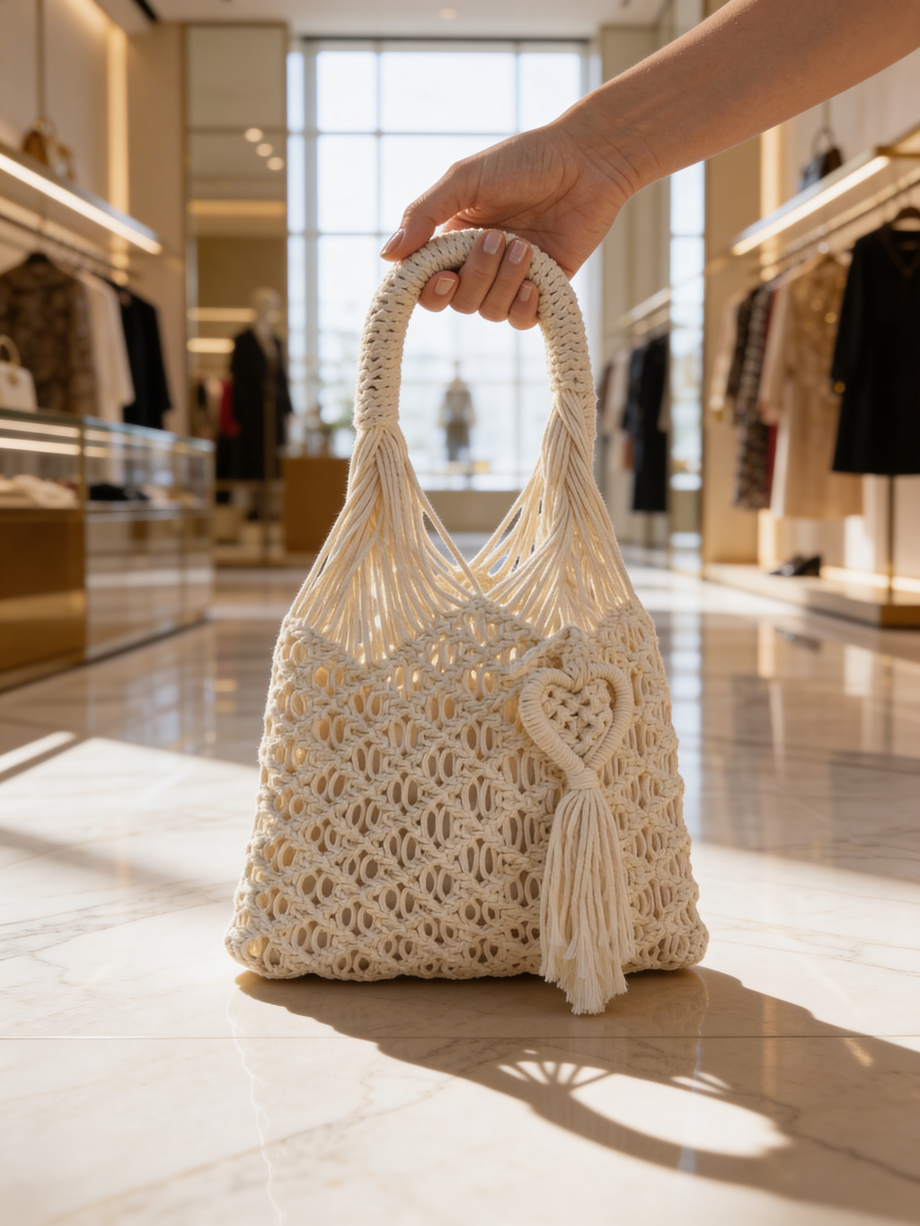 Handmade Macrame Bag, Unique Macrame Tote Bag, Macrame Shoulder  Purse,