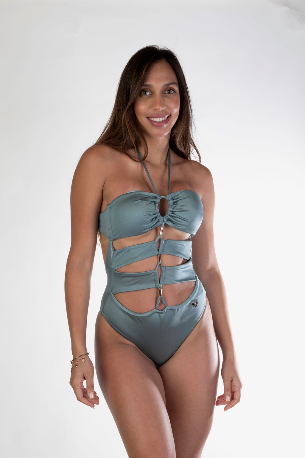 Gray One Piece  Sexy  Swimsuits, Fashion One Piece Bathing Suit,  Trendy Swimwear  Cut Out