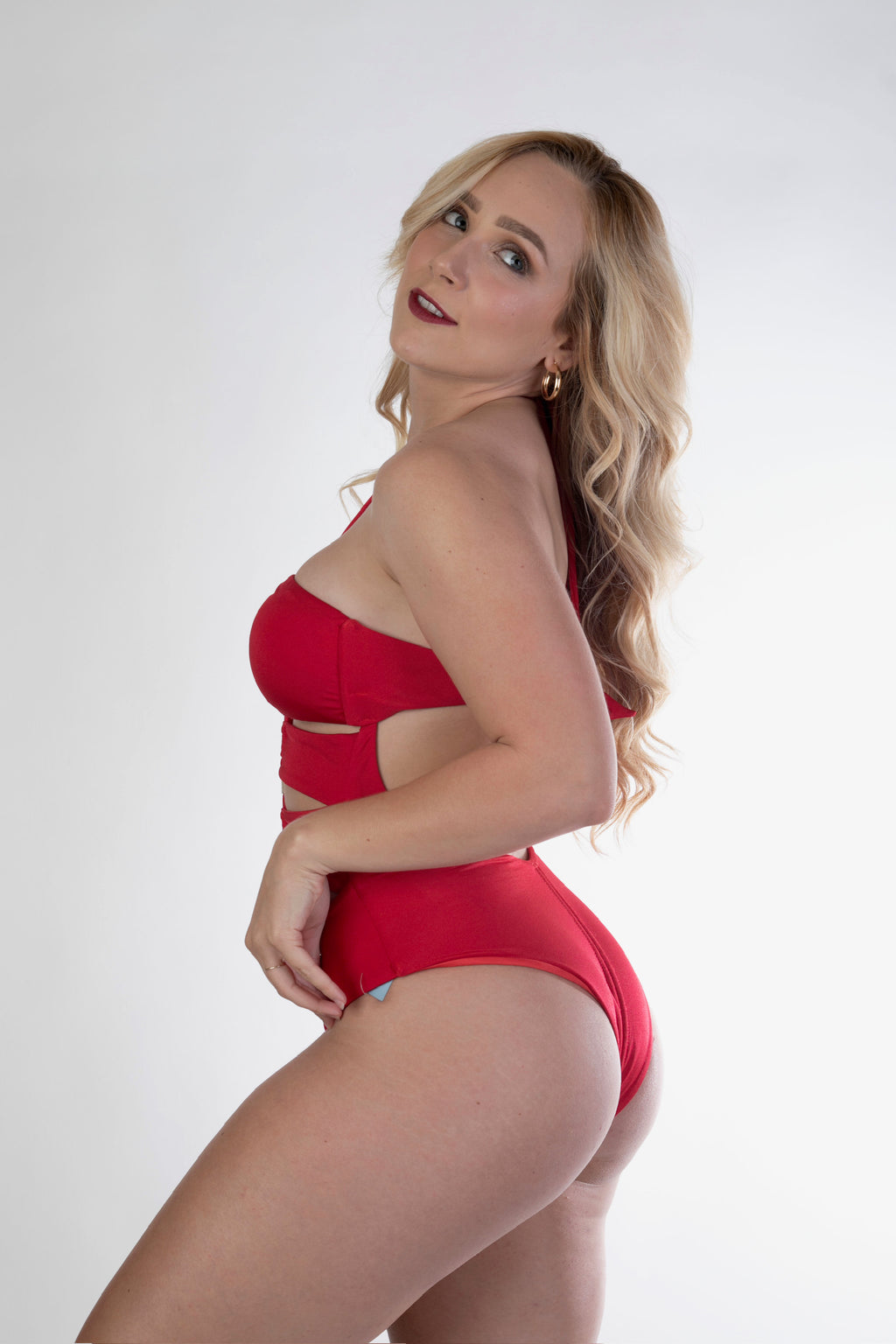Red One Piece Sexy Swimsuits, One Piece Luxury Bathing Suit, Resort Beachwear