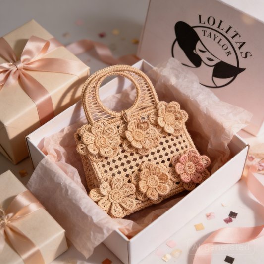 Handmade Straw Small Handbag, Colombian Iraca Palm Purse, Eco Friendly Straw Craft Flower Bag (Copy)