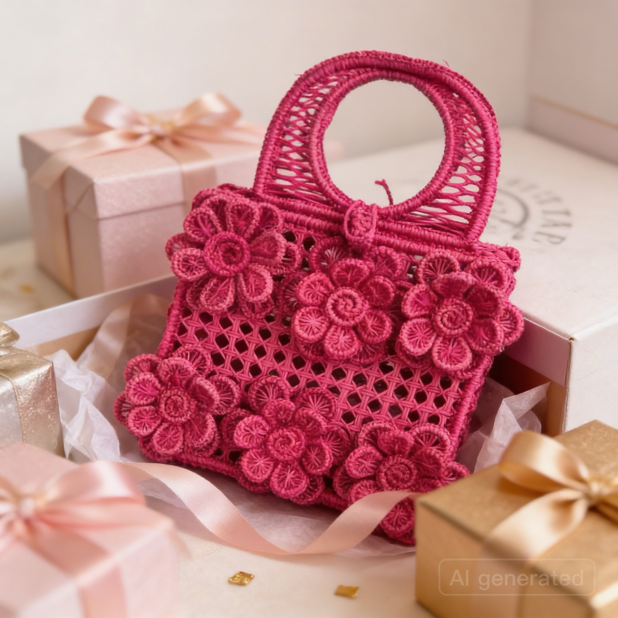 Handmade Straw Small Handbag, Colombian Iraca Palm Purse, Eco Friendly Straw Craft Flower Bag (Copy)