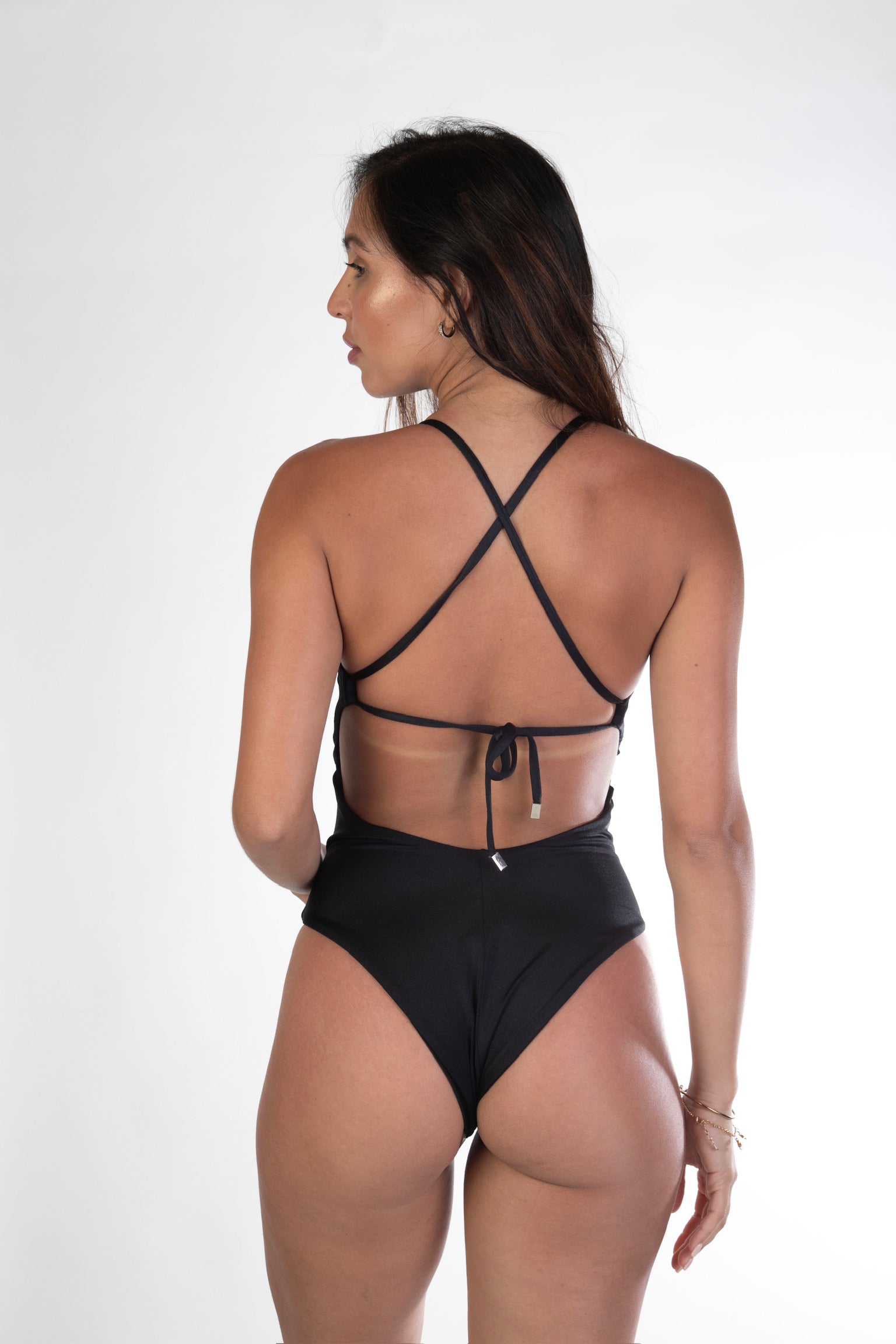 Shiny  One Piece Swimwear in Bodysuit Style