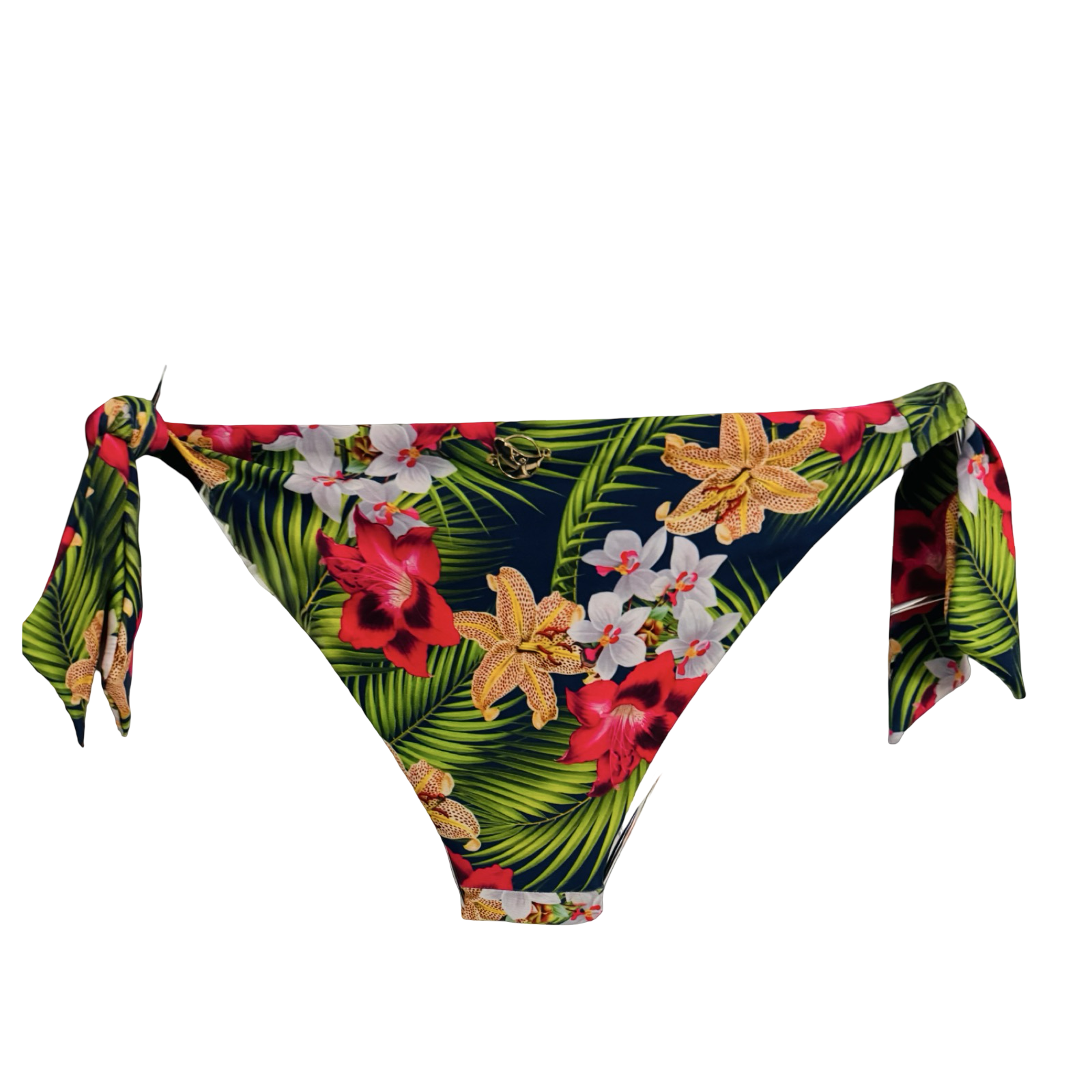 Hawaii Tropical Floral Bikini Bottom Moderate Coverage, Tie Side Bottom