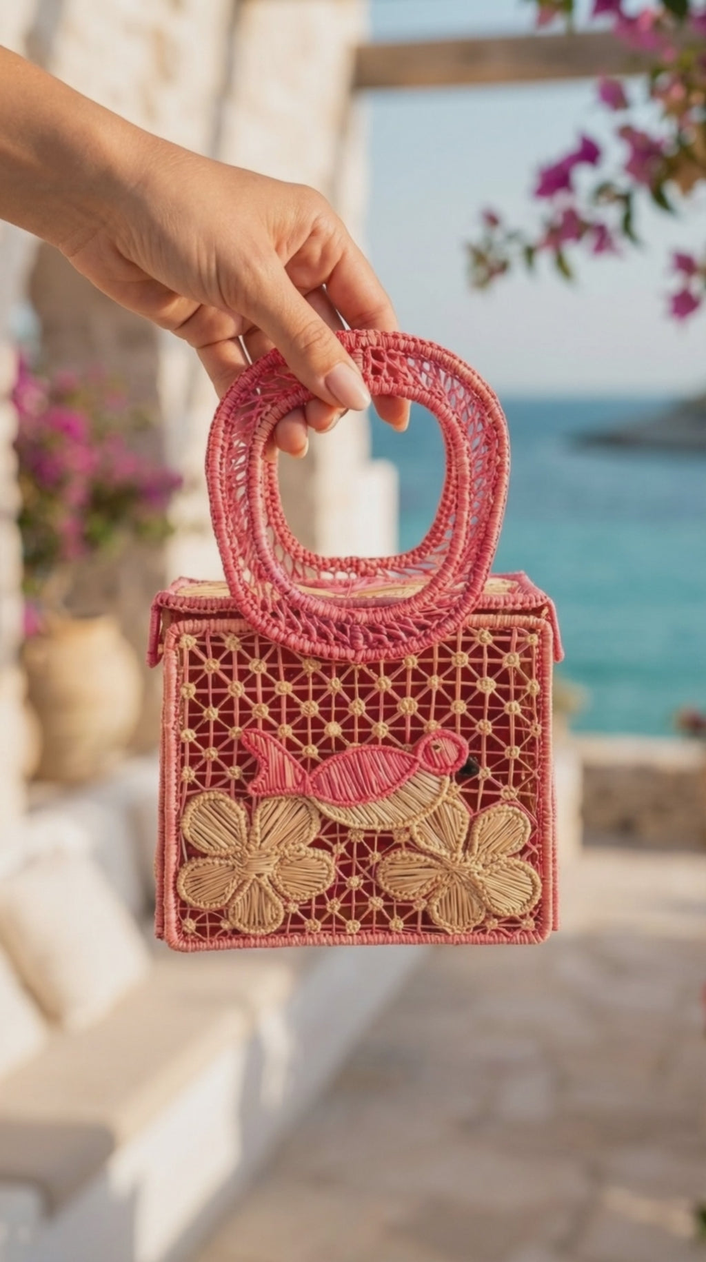 Handmade Colombian Straw Embroidered Bag, Top Handle Sustainable Raffia Bag, Eco-Friendly Iraca Palm Handbag, Bolso Tejido a Mano