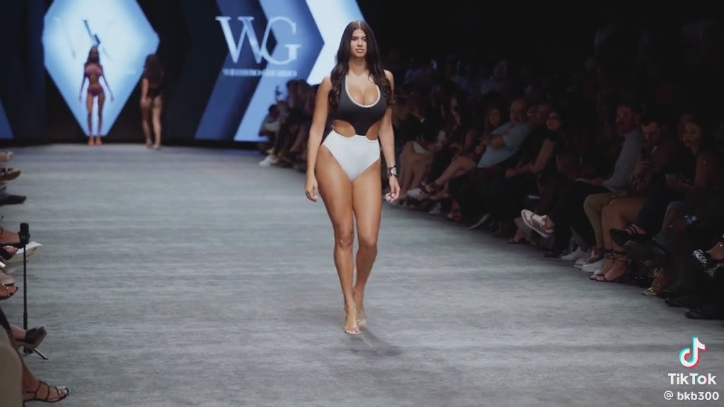 Black and White Monokini One Piece Swimsuit