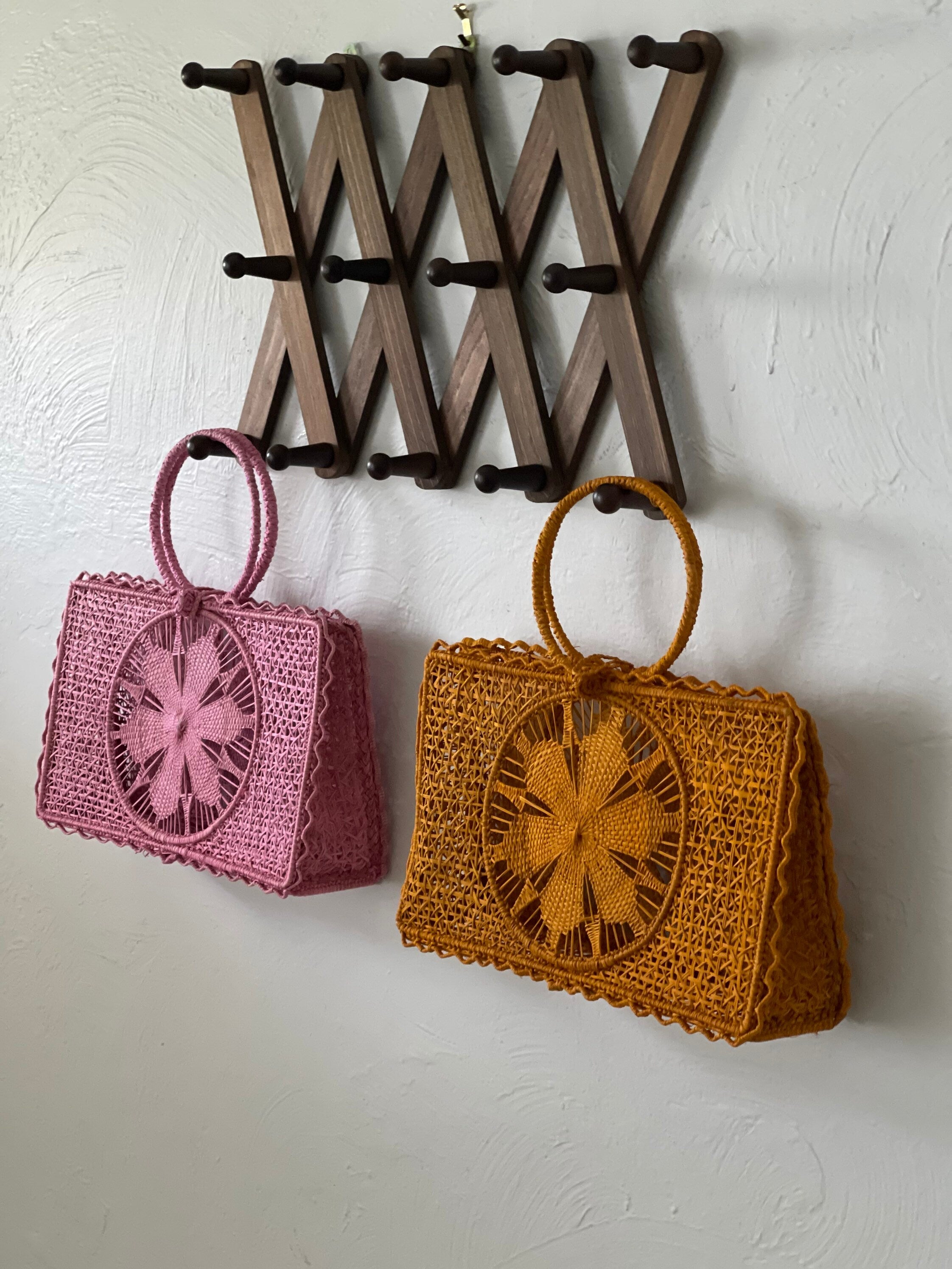 Colombia, Cartagena, handmade mochila Wayuu woven handbags. News Photo -  Getty Images