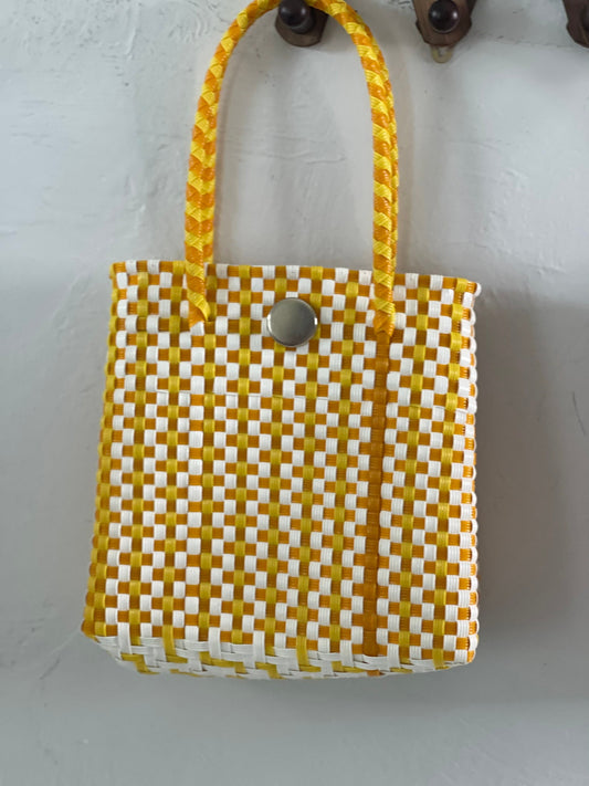 Small Mexican Handwoven Plastic Recycled bag, Eco Friendly Woven Bag Mexican,