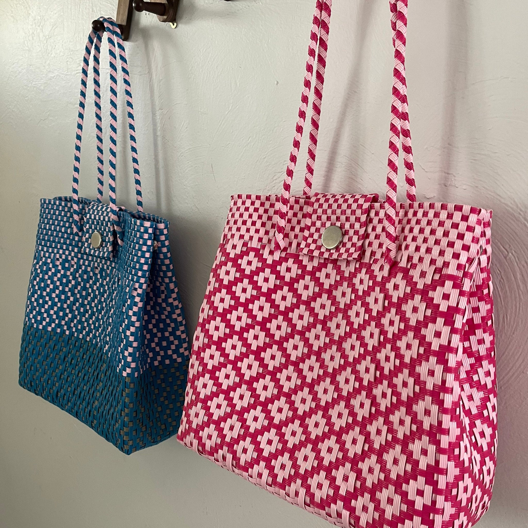 Mexican Handwoven Recycled Plastic Handbags, Handmade Sustainable Mexican Bag