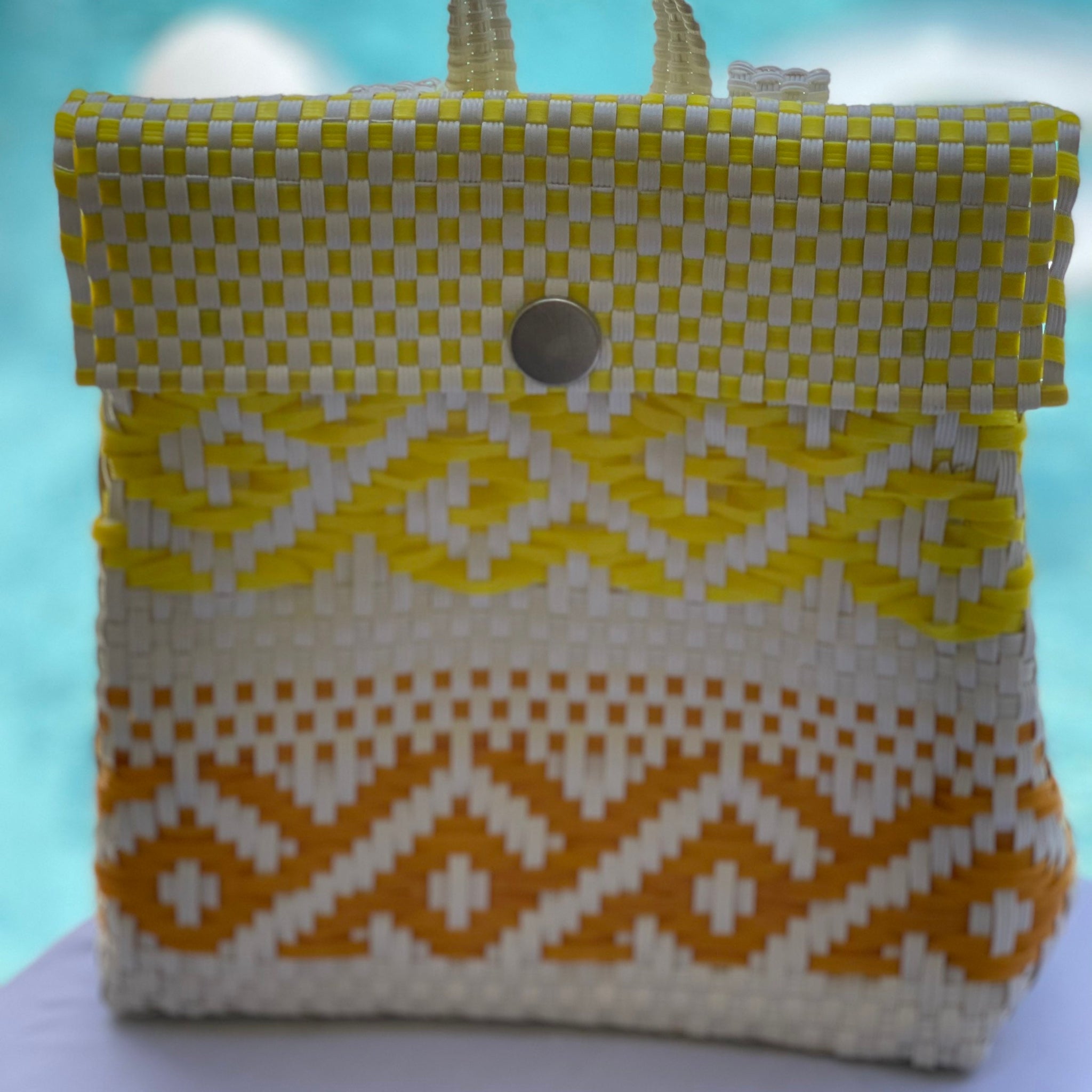 Mexican Plastic Recycle Backpack, Handwoven Backpack