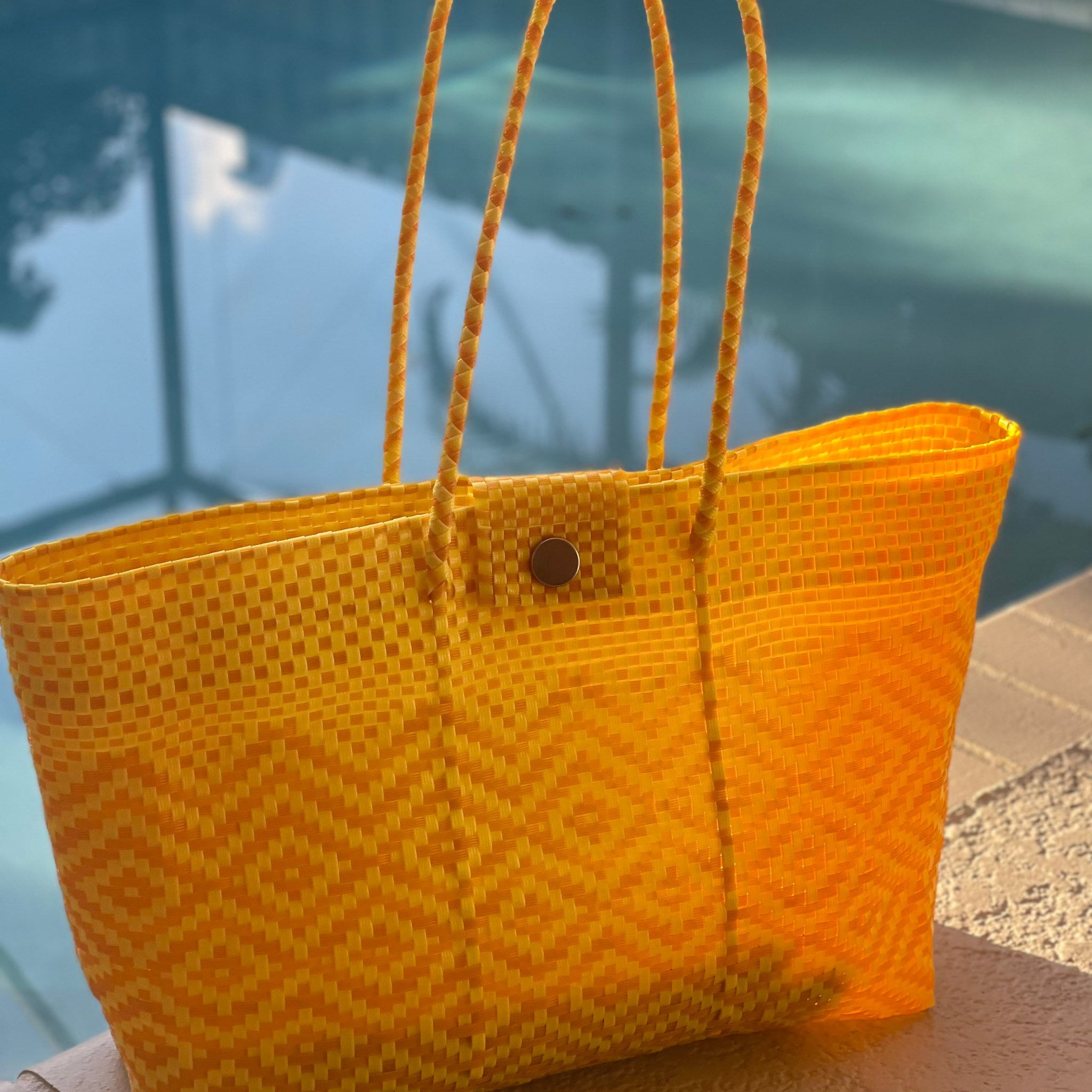 Sustainable Large Mexican Tote  Hanbags , Recycled Plastic Mexican Bag